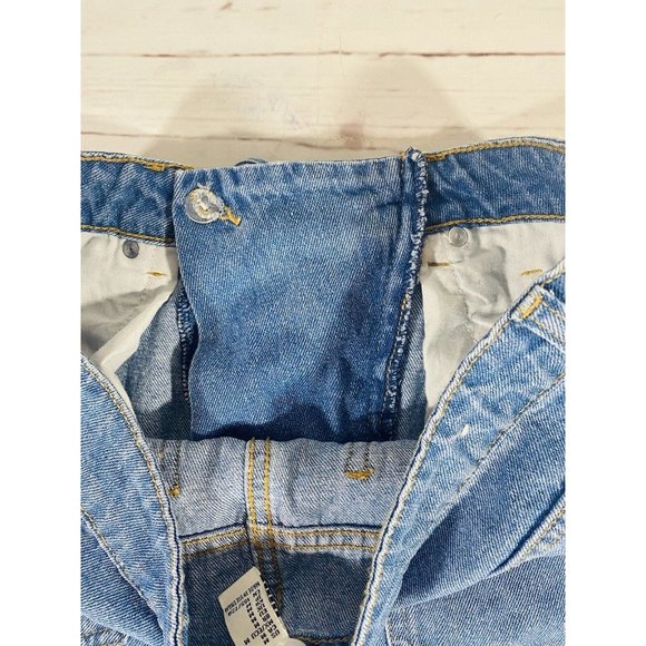 Forever21 Jean Skirt Size Medium Lace Up Tie Front Denim Festival Blue Cotton - Picture 5 of 7